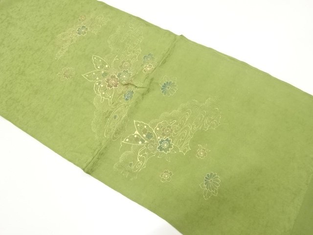 JAPANESE KIMONO / GOLD-LEAF OBIAGE